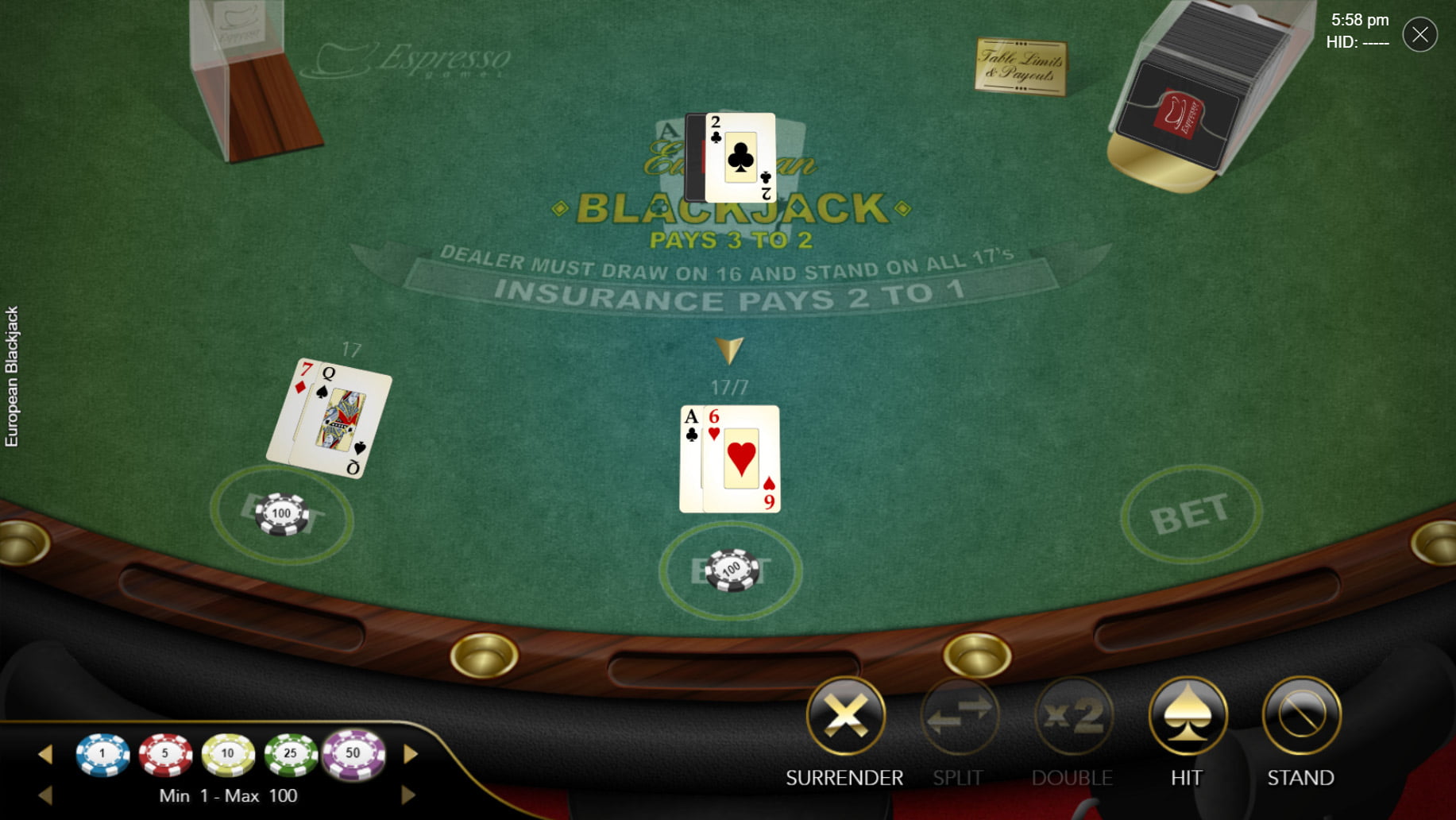 European Blackjack